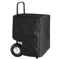 Gardenised Black Firewood Log Caddy Wood Rack Stacking Holder Storage Cart Mover with Cover QI003733